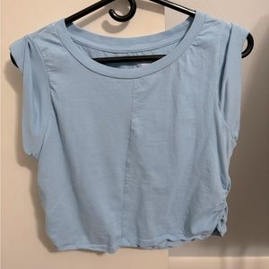 Blue Fitted Crop Top